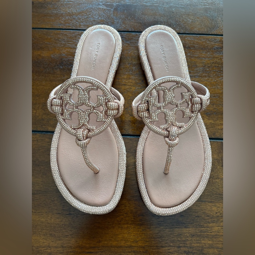 Tory Burch Miller Knotted Pave crystal sandals